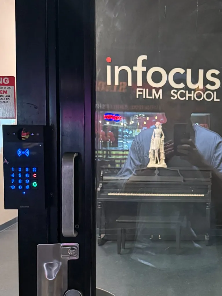 Altronix access control keypad installation at Infocus Film School - Security Installation by AK Security Ltd. Vancouver