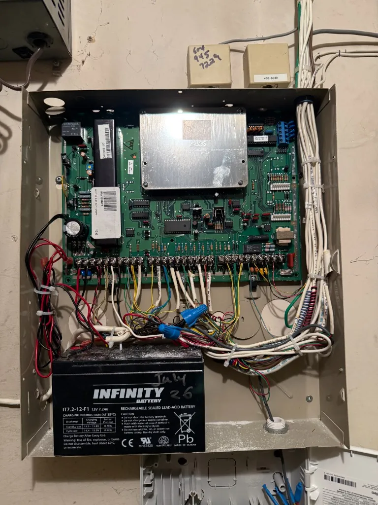 Honeywell Vista 128 alarm panel wiring and Infinity backup battery installation - Security Installation by AK Security Ltd. Vancouver